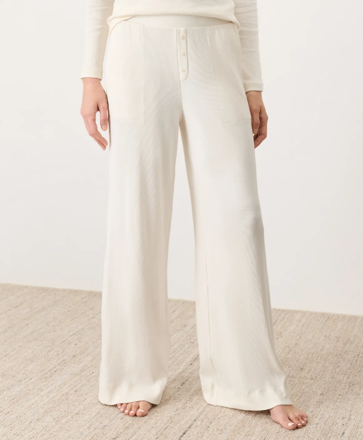Organic Dream Rib Wide Leg Lounge Pant