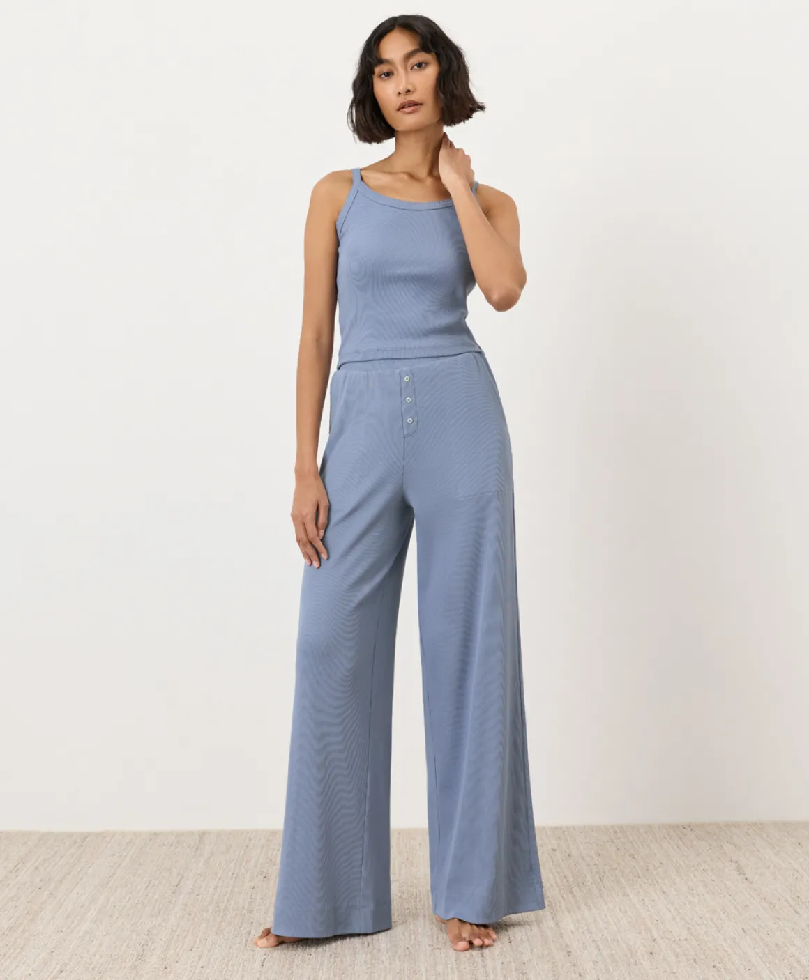 Organic Dream Rib Wide Leg Lounge Pant