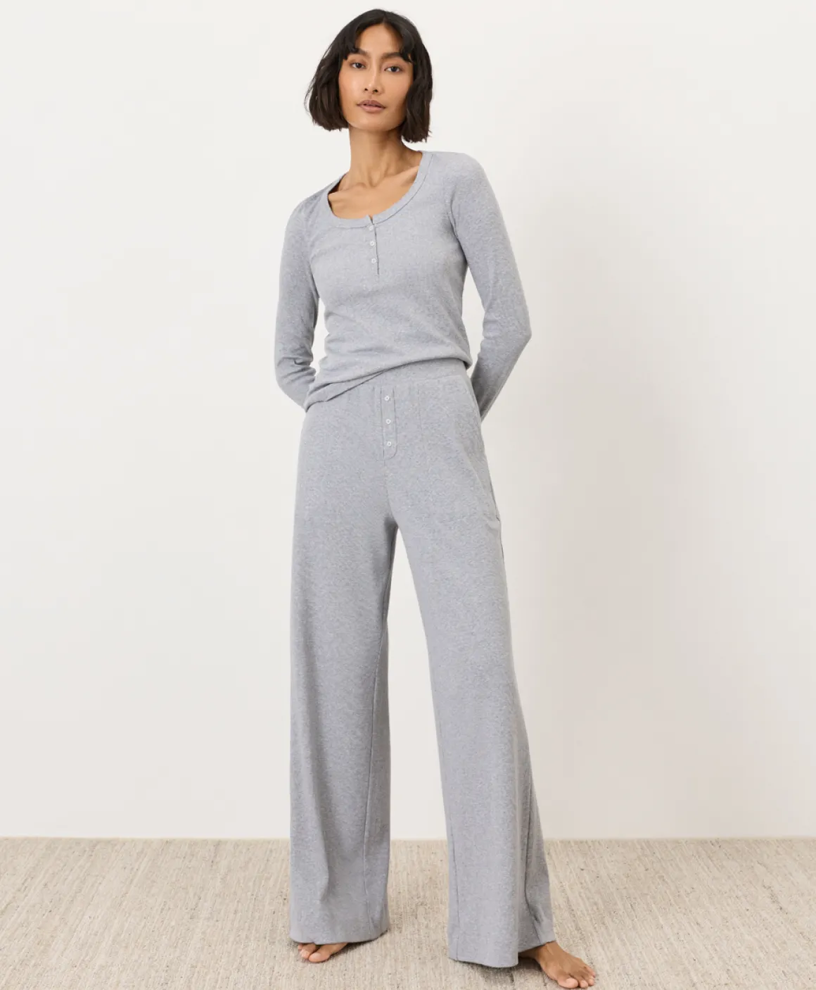 Organic Dream Rib Wide Leg Lounge Pant