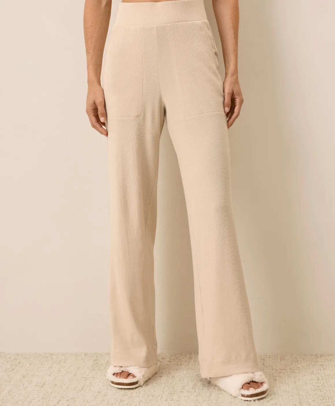Organic Easy Rib Wide Leg Lounge Pant
