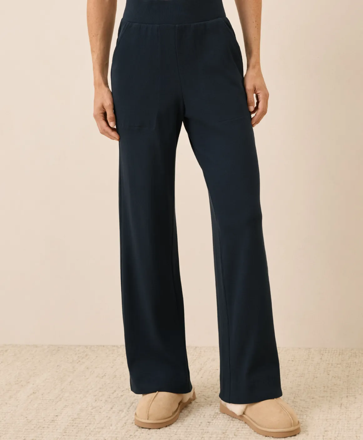 Organic Easy Rib Wide Leg Lounge Pant