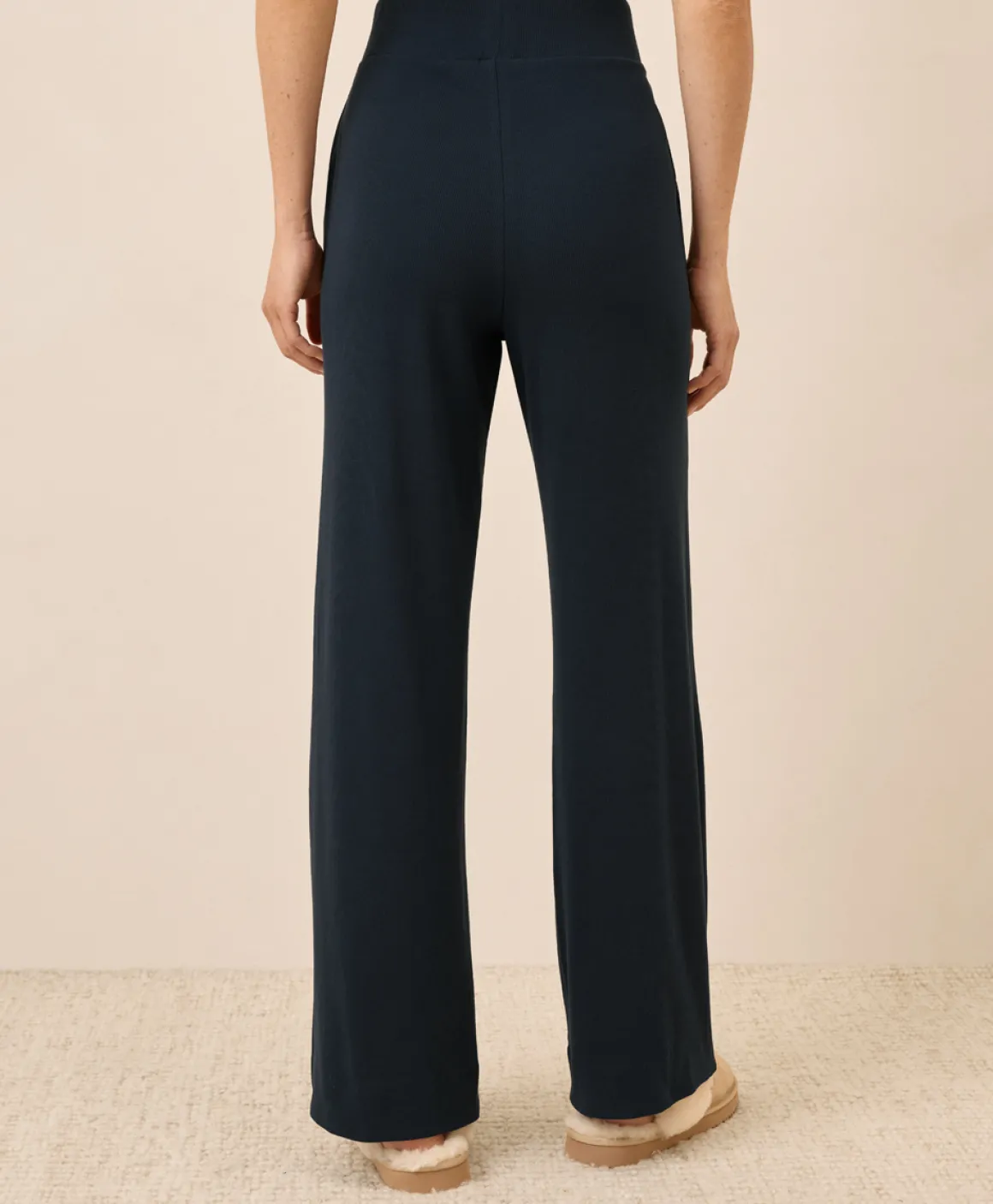 Organic Easy Rib Wide Leg Lounge Pant