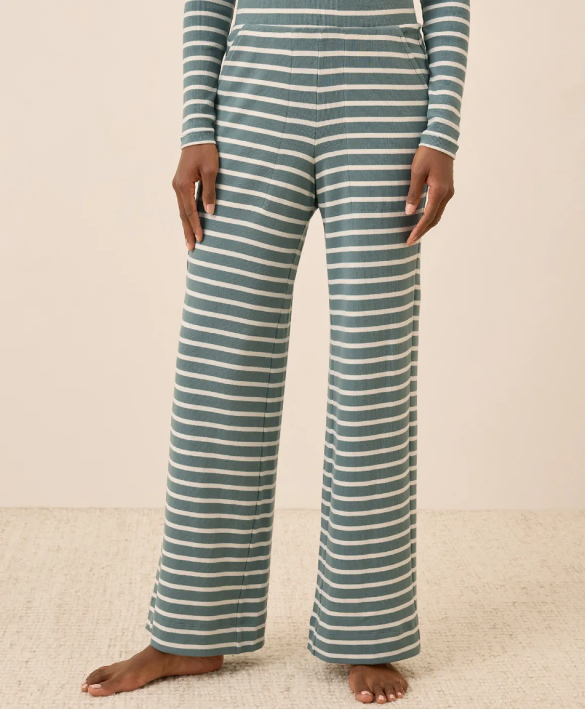 Organic Easy Rib Wide Leg Lounge Pant