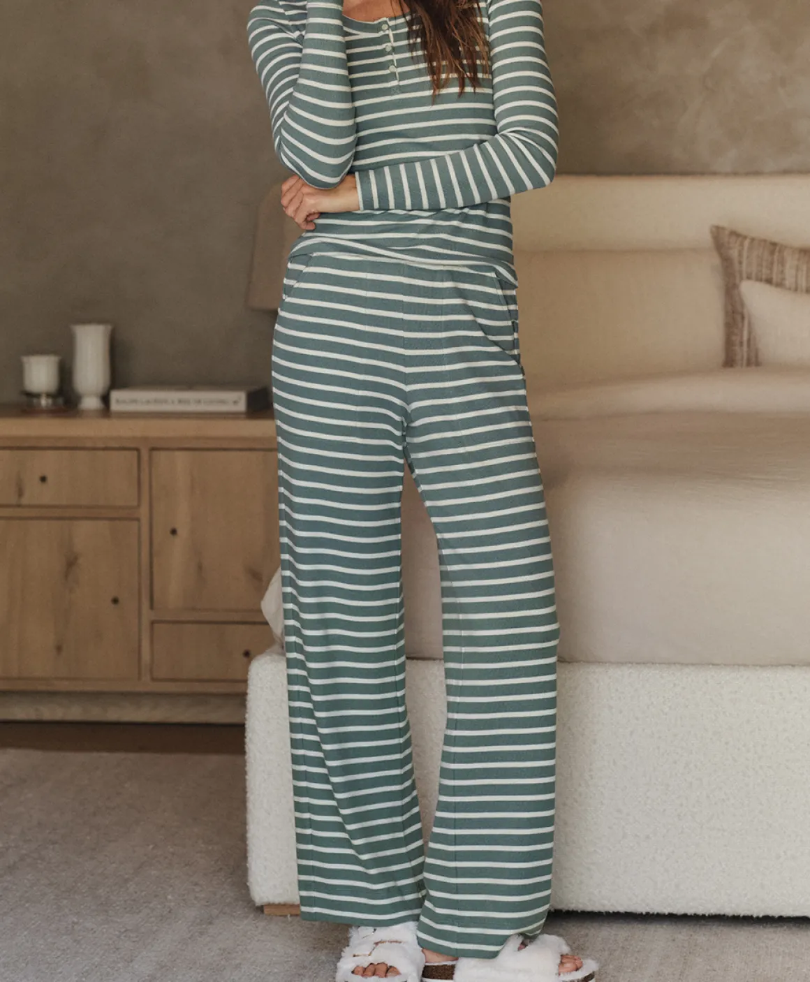 Organic Easy Rib Wide Leg Lounge Pant