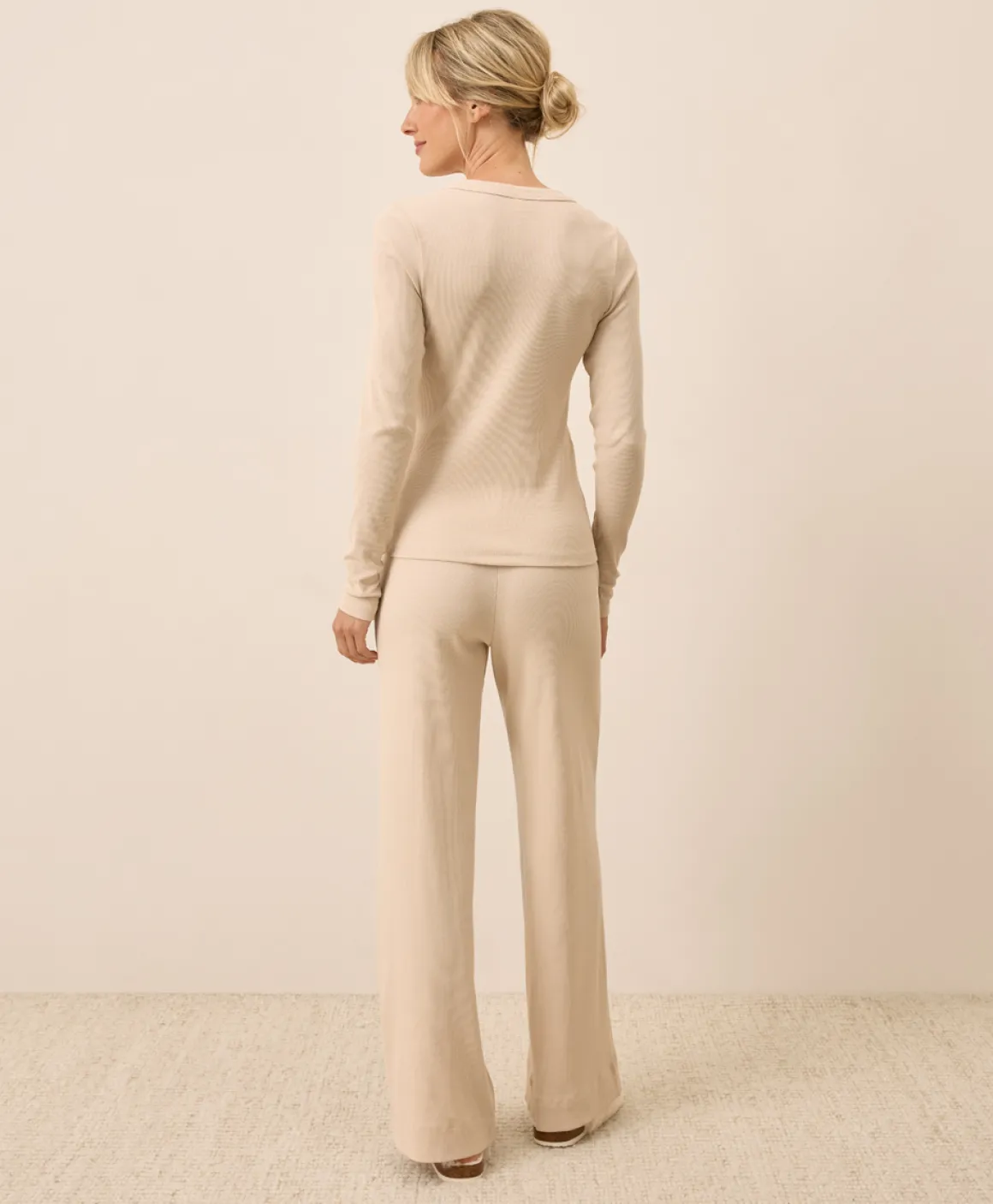 Organic Easy Rib Wide Leg Lounge Pant