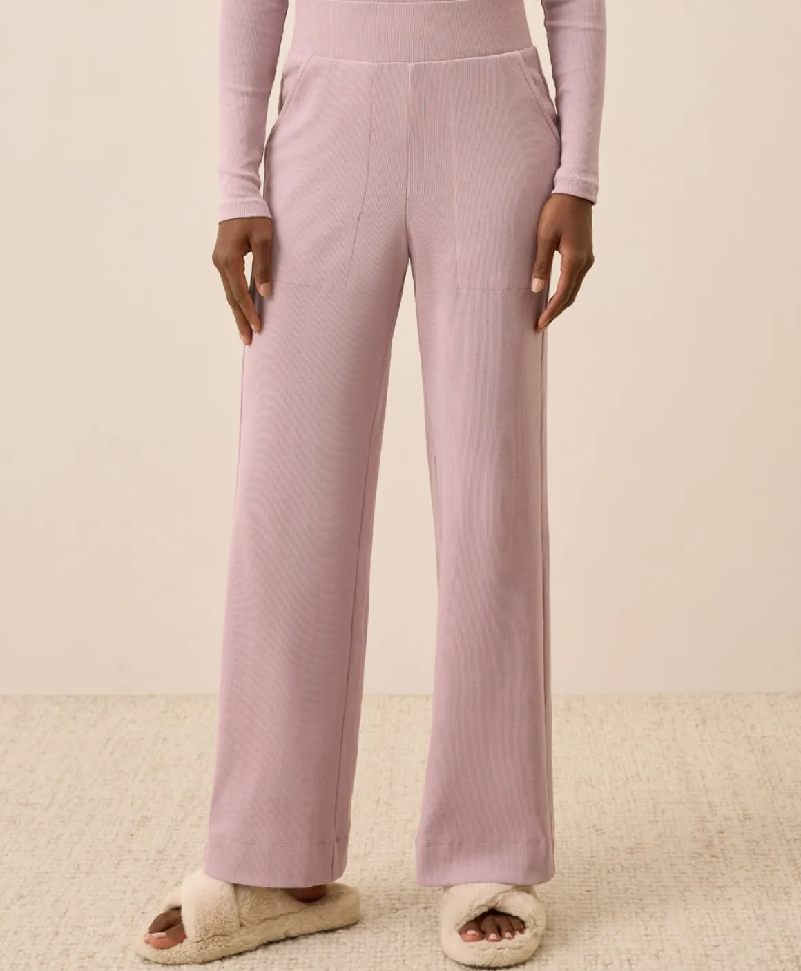 Organic Easy Rib Wide Leg Lounge Pant