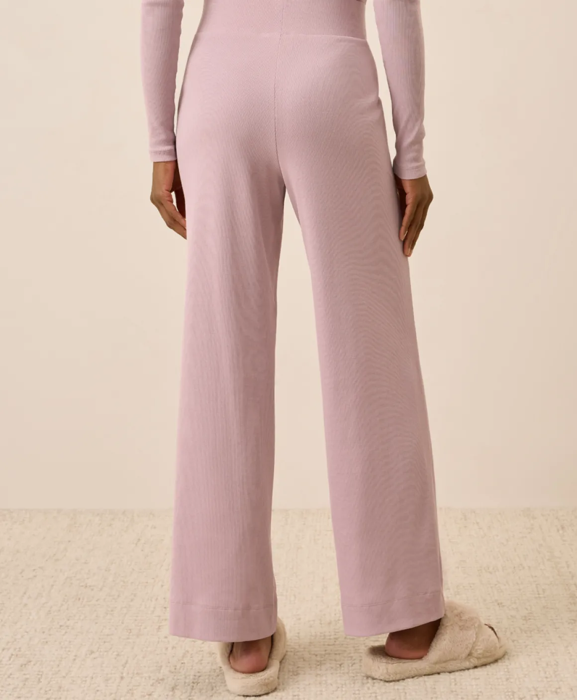 Organic Easy Rib Wide Leg Lounge Pant