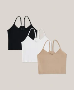 Organic Everyday Shelf Bra Cropped Camisole 3-Pack