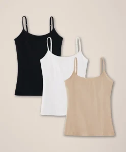Organic Everyday Shelf Bra Long Camisole 3-Pack