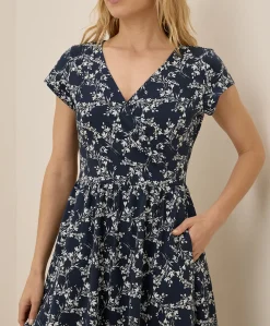 Organic Fit & Flare Crossover Dress