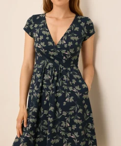 Organic Fit & Flare Crossover Dress
