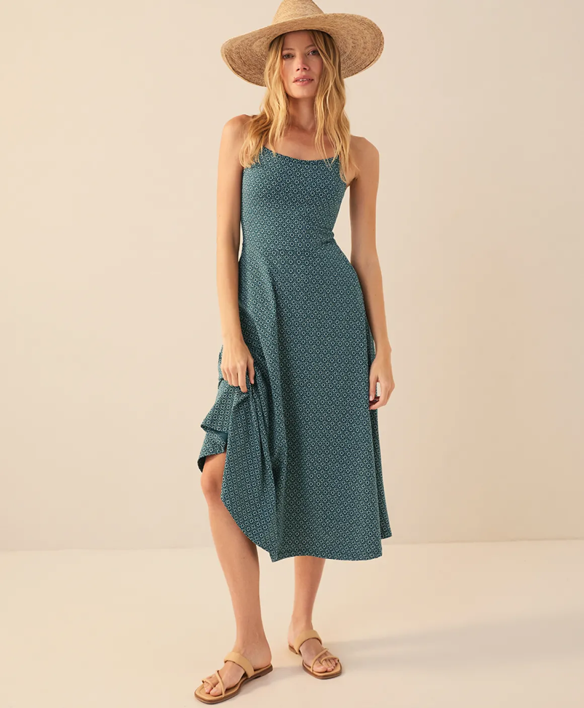 Organic Fit & Flare Midi Dress