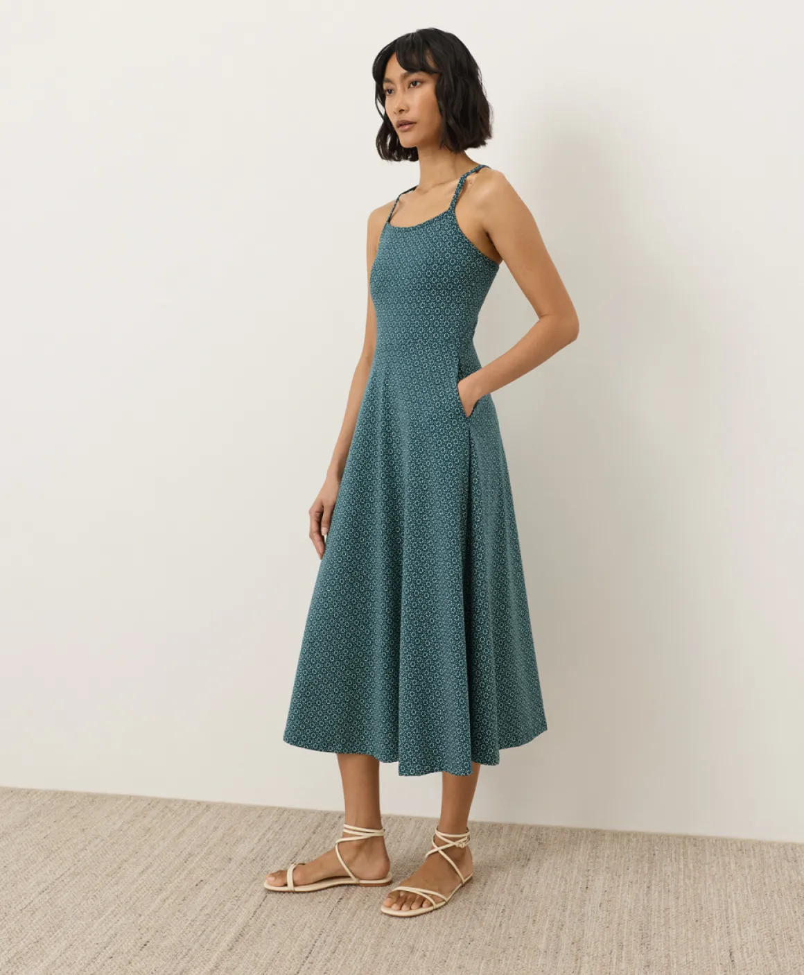 Organic Fit & Flare Midi Dress