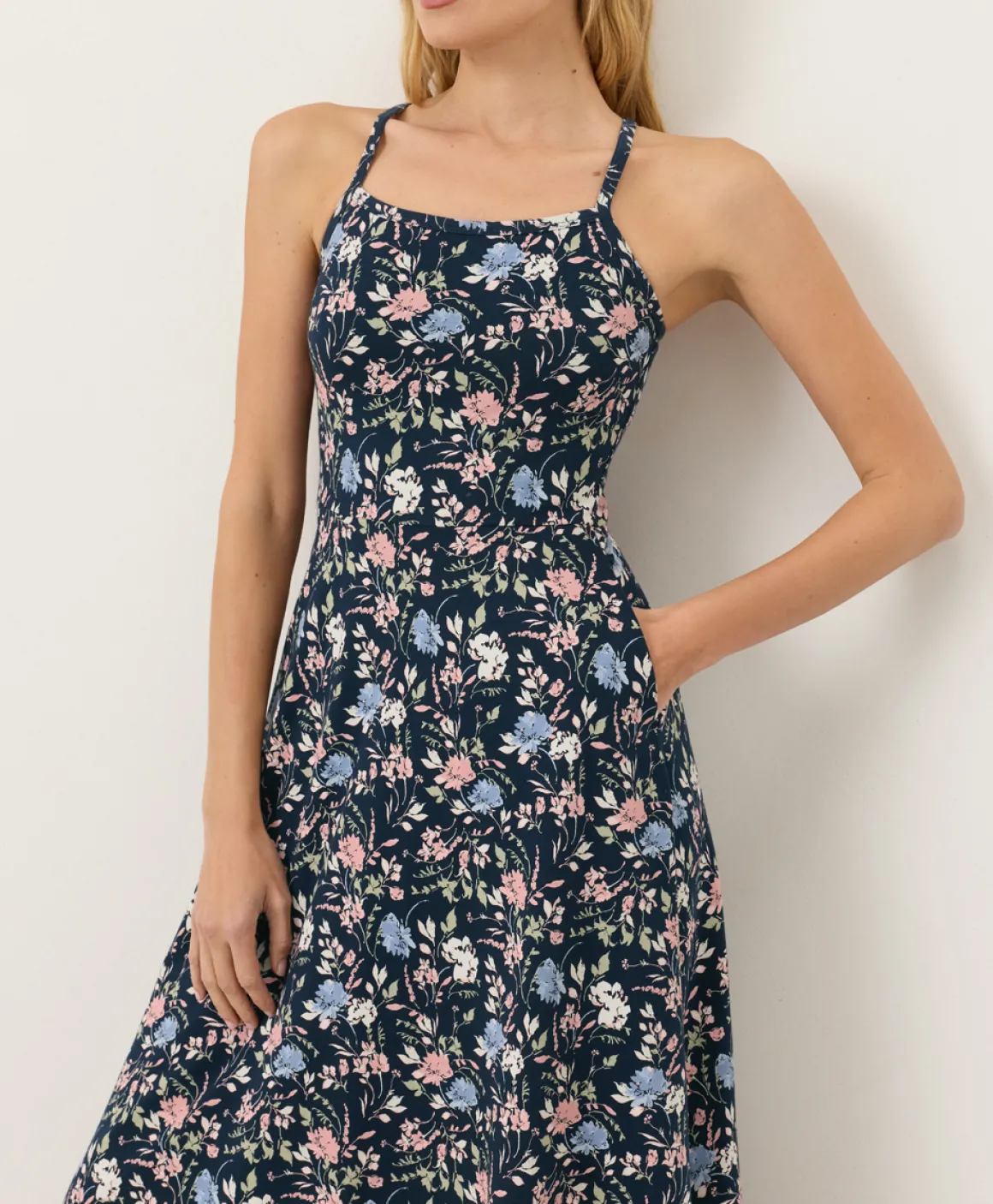 Organic Fit & Flare Midi Dress