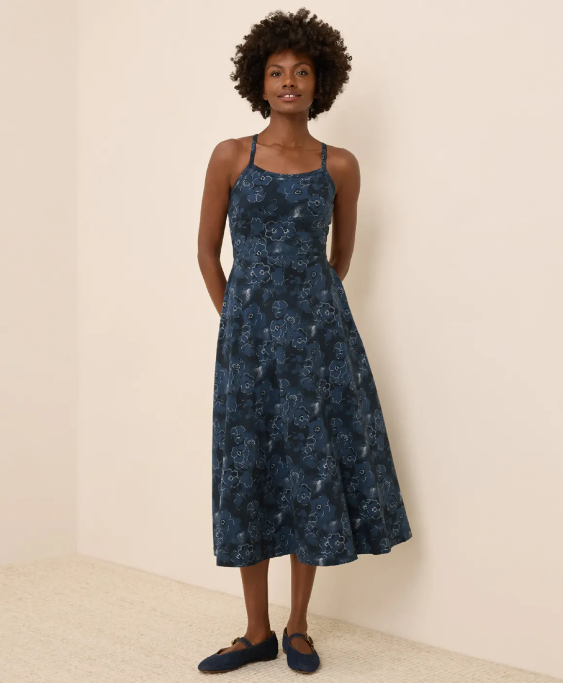 Organic Fit & Flare Midi Dress