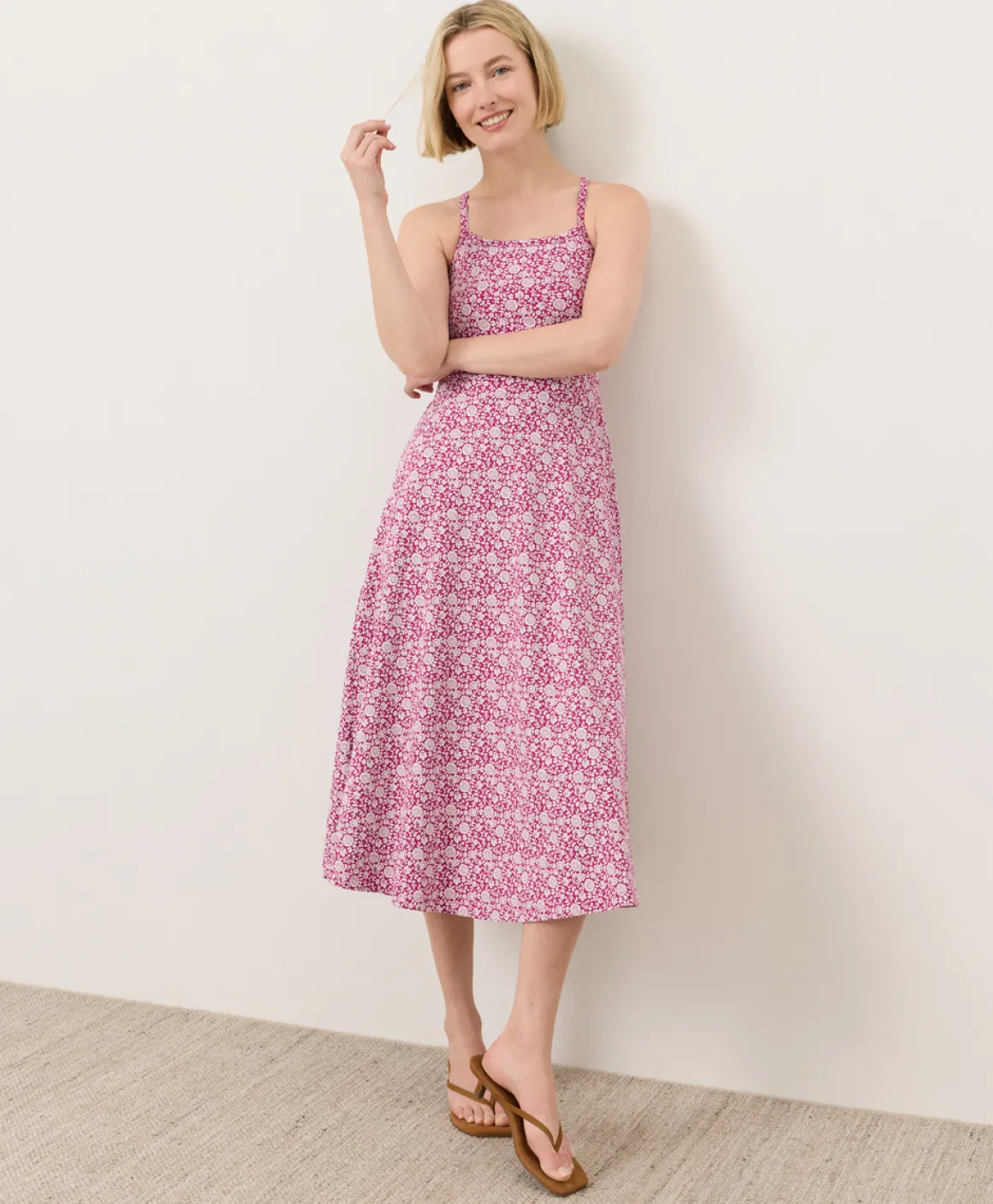 Organic Fit & Flare Midi Dress