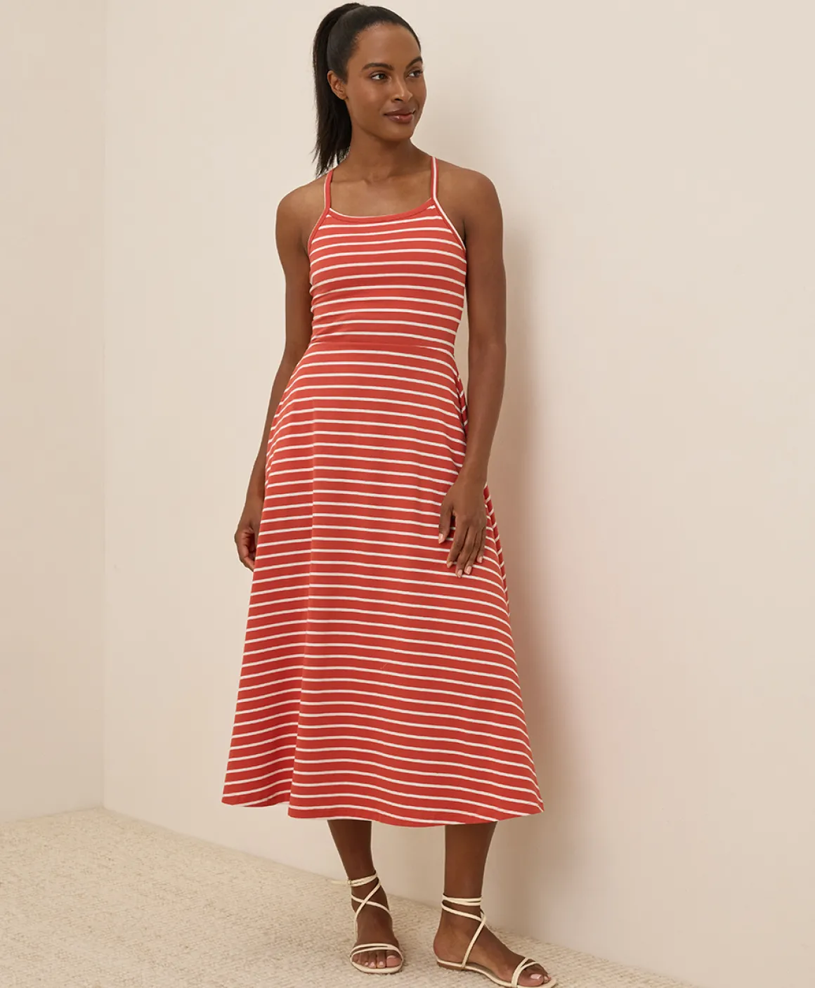 Organic Fit & Flare Midi Dress