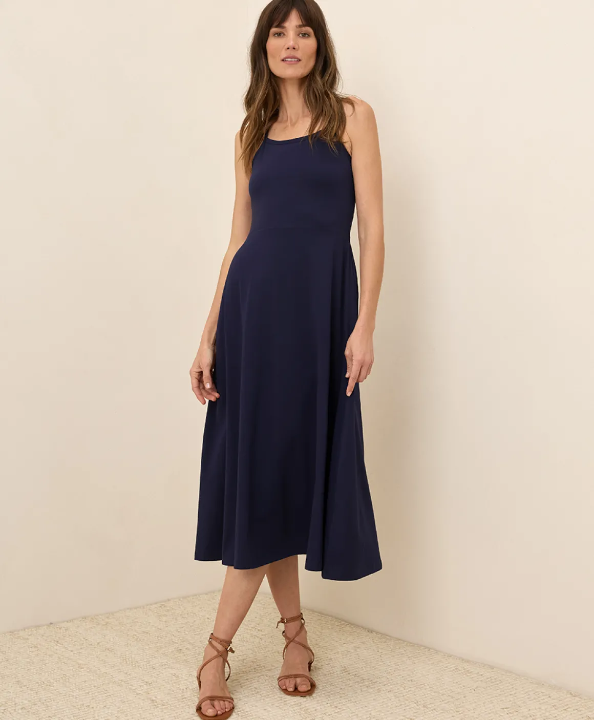 Organic Fit & Flare Midi Dress