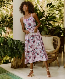 Organic Fit & Flare Midi Dress