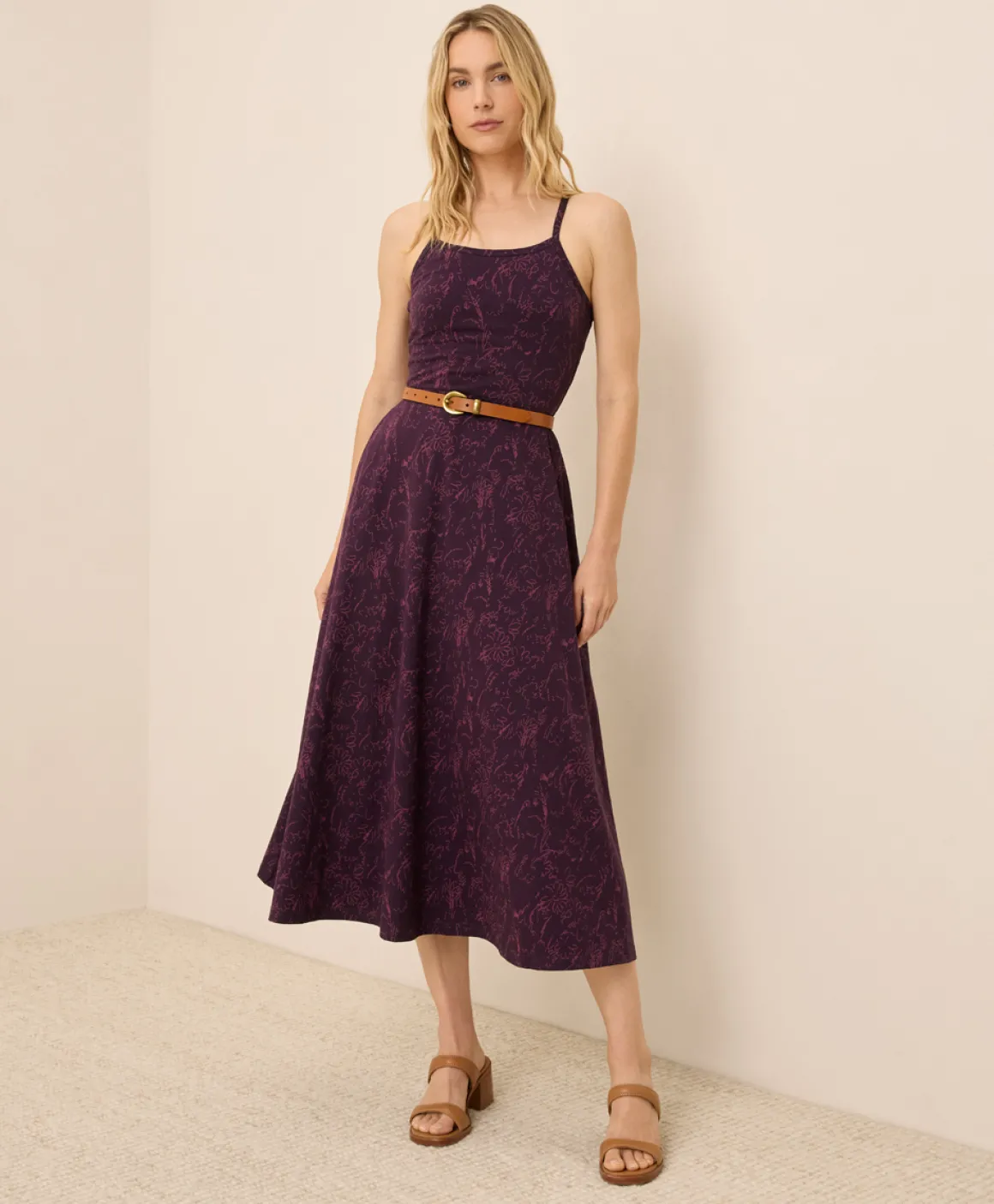 Organic Fit & Flare Midi Dress