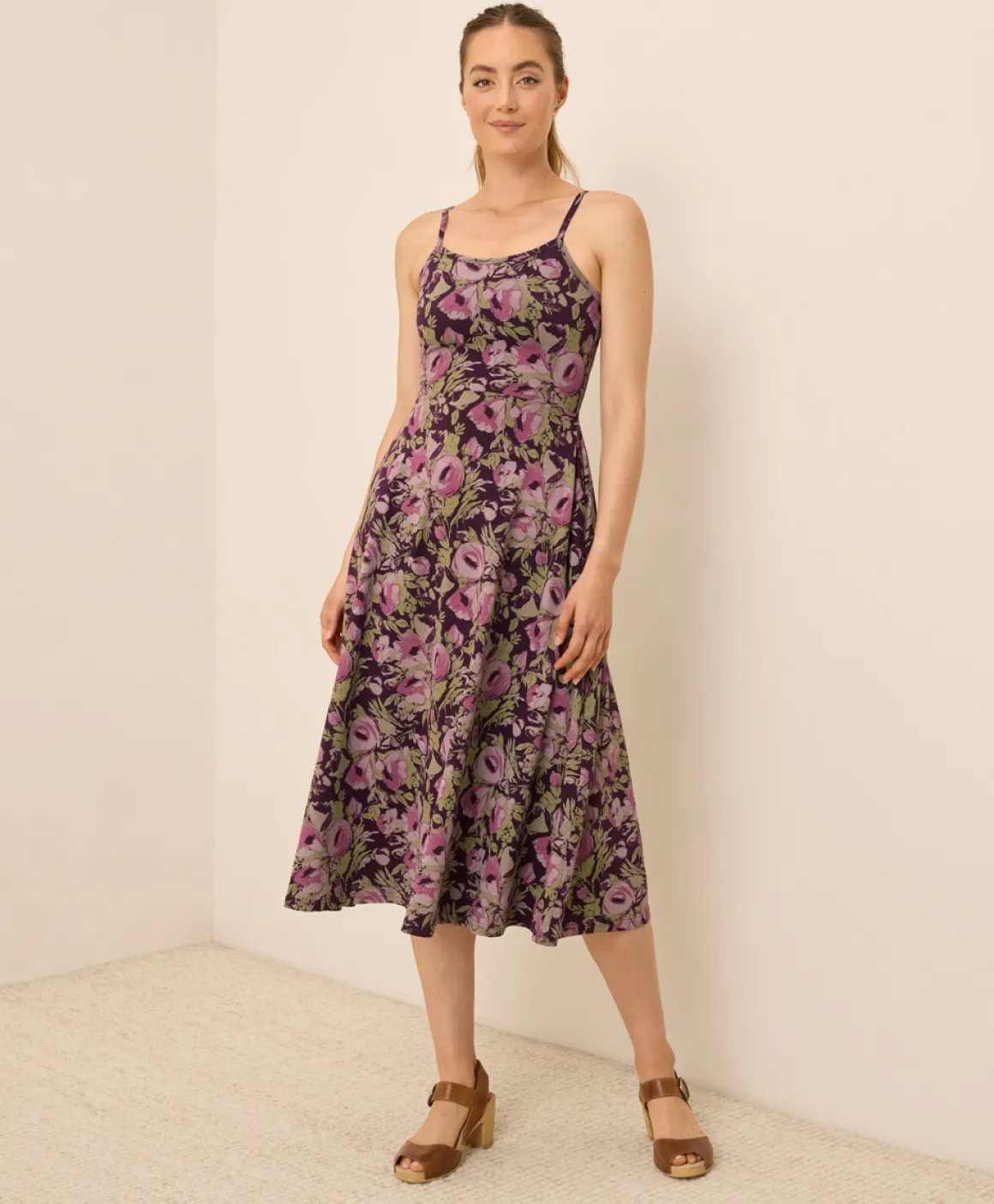 Organic Fit & Flare Midi Dress