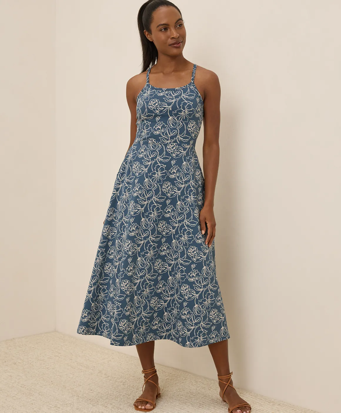 Organic Fit & Flare Midi Dress