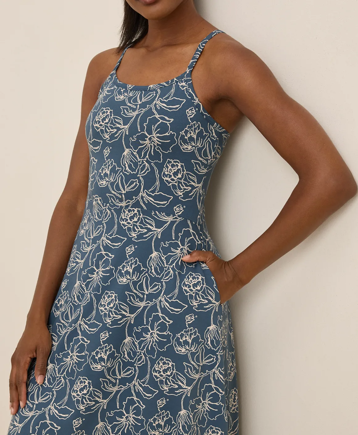 Organic Fit & Flare Midi Dress