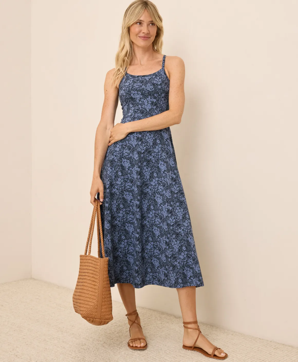 Organic Fit & Flare Midi Dress