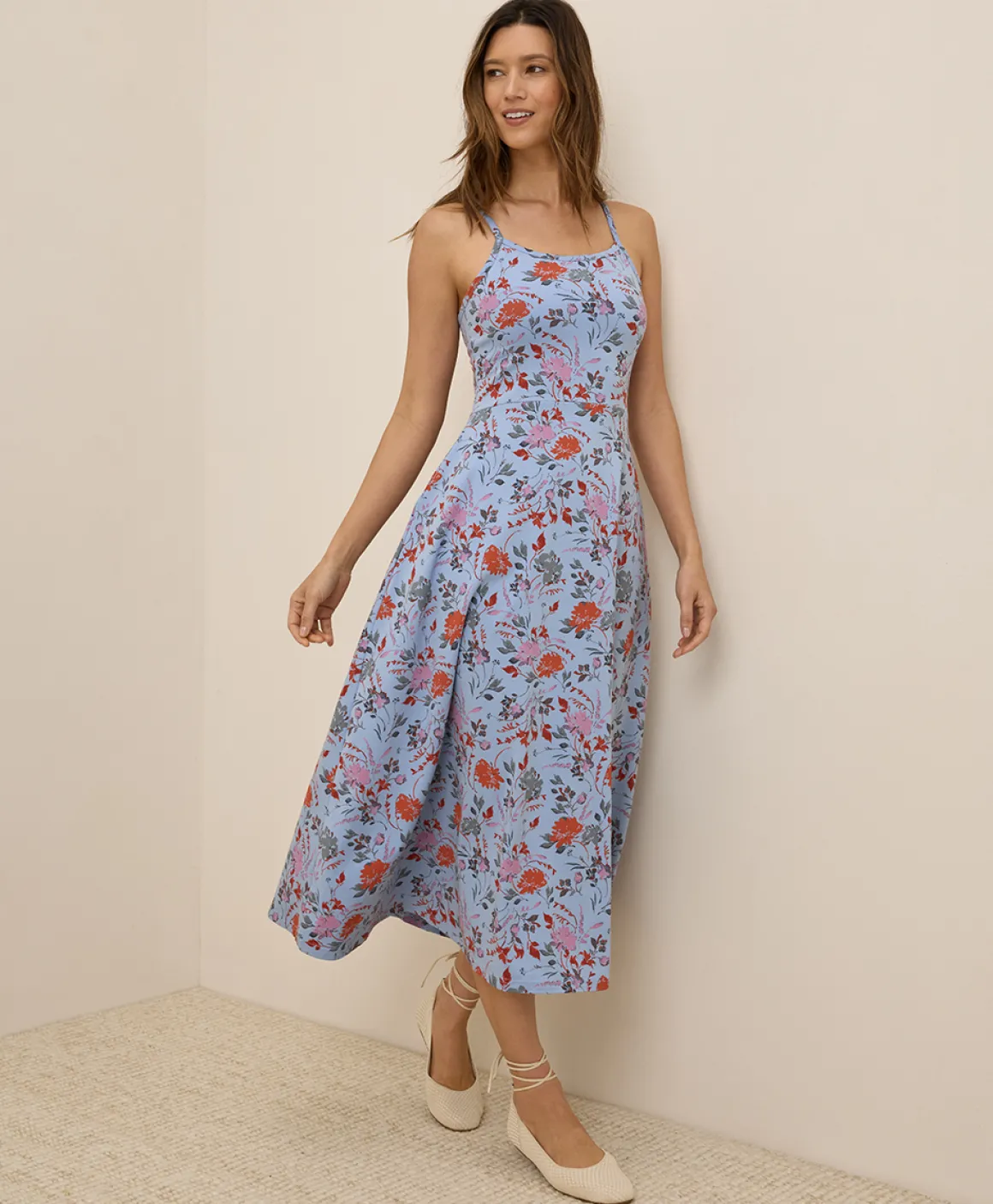 Organic Fit & Flare Midi Dress