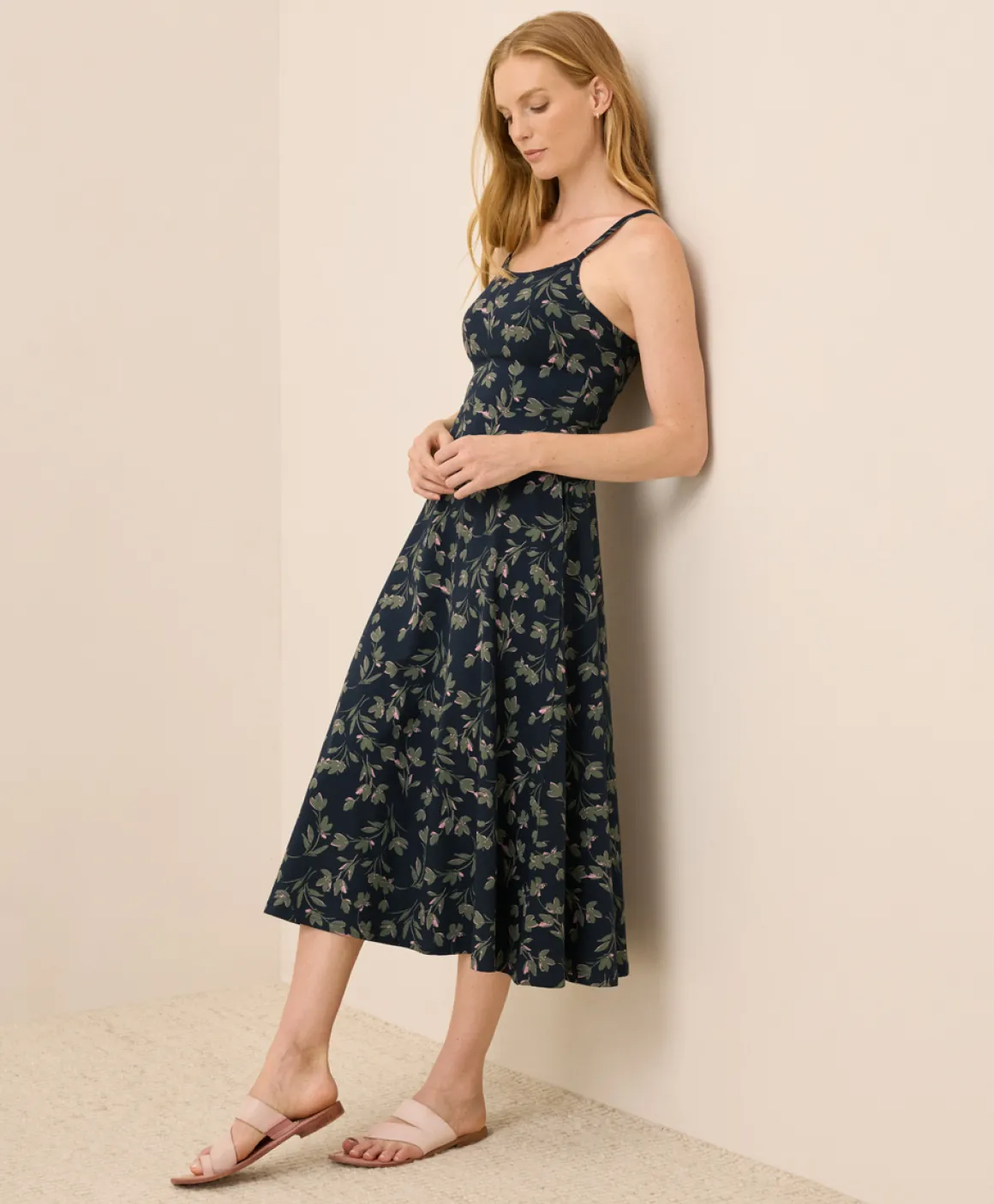 Organic Fit & Flare Midi Dress