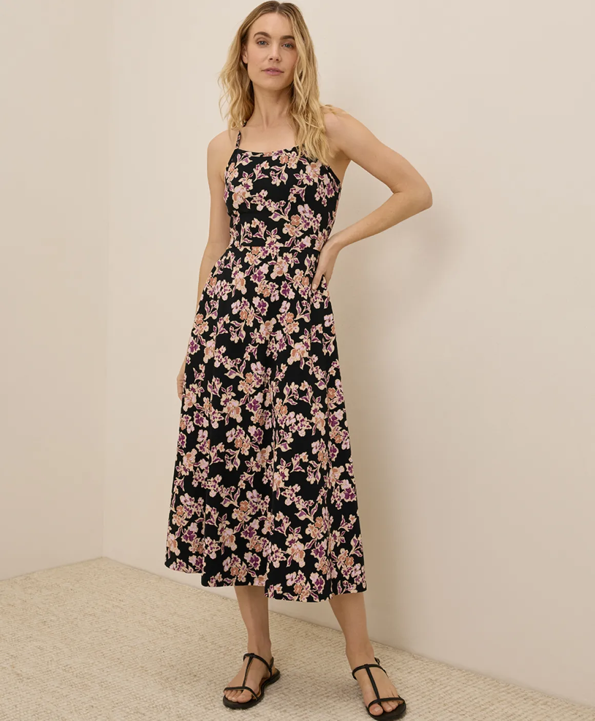 Organic Fit & Flare Midi Dress