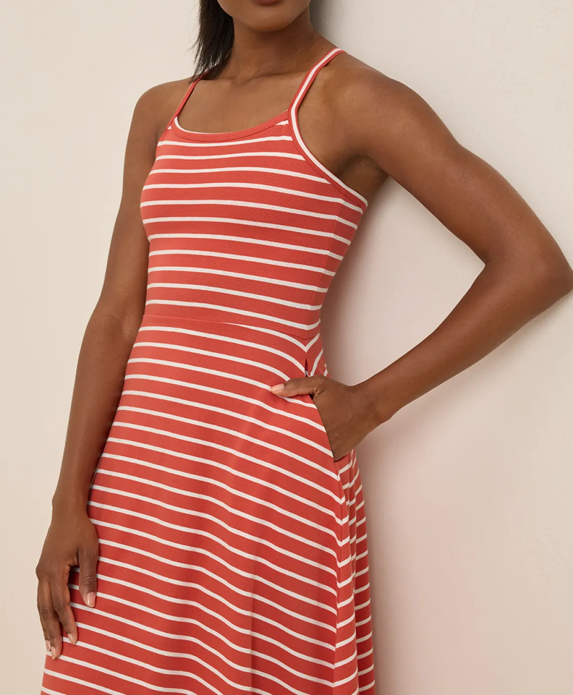 Organic Fit & Flare Midi Dress