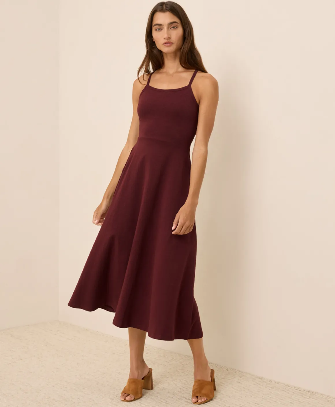 Organic Fit & Flare Midi Dress
