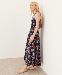 Organic Fit & Flare Open Back Maxi Dress