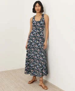 Organic Fit & Flare Open Back Maxi Dress