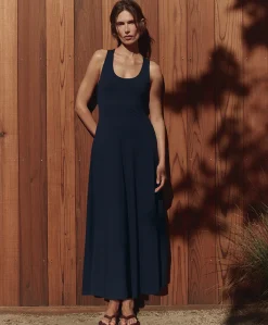 Organic Fit & Flare Open Back Maxi Dress