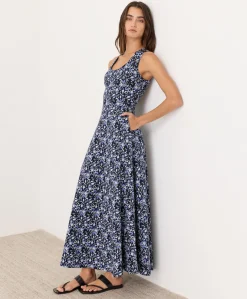 Organic Fit & Flare Open Back Maxi Dress