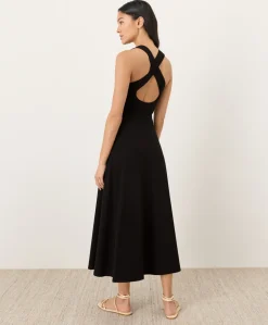 Organic Fit & Flare Open Back Maxi Dress