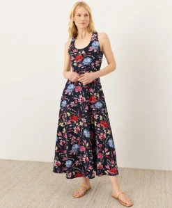 Organic Fit & Flare Open Back Maxi Dress