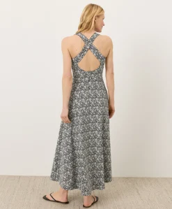 Organic Fit & Flare Open Back Maxi Dress