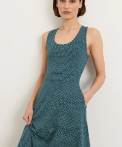 Organic Fit & Flare Open Back Maxi Dress