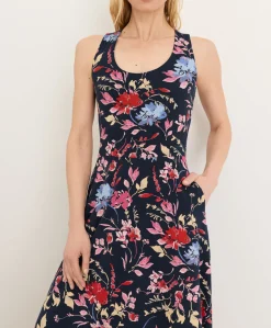 Organic Fit & Flare Open Back Maxi Dress