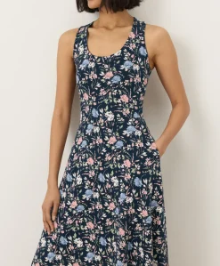 Organic Fit & Flare Open Back Maxi Dress