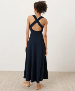 Organic Fit & Flare Open Back Maxi Dress