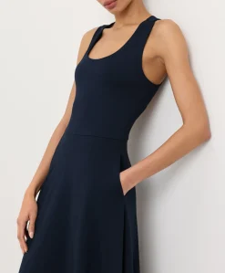 Organic Fit & Flare Open Back Maxi Dress