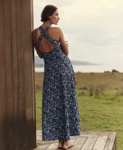 Organic Fit & Flare Open Back Maxi Dress