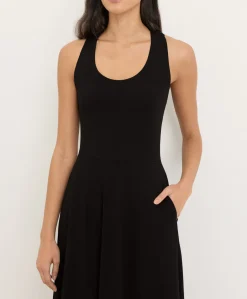 Organic Fit & Flare Open Back Maxi Dress