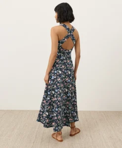 Organic Fit & Flare Open Back Maxi Dress