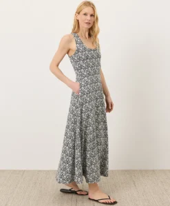 Organic Fit & Flare Open Back Maxi Dress