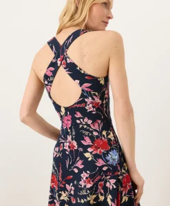 Organic Fit & Flare Open Back Maxi Dress